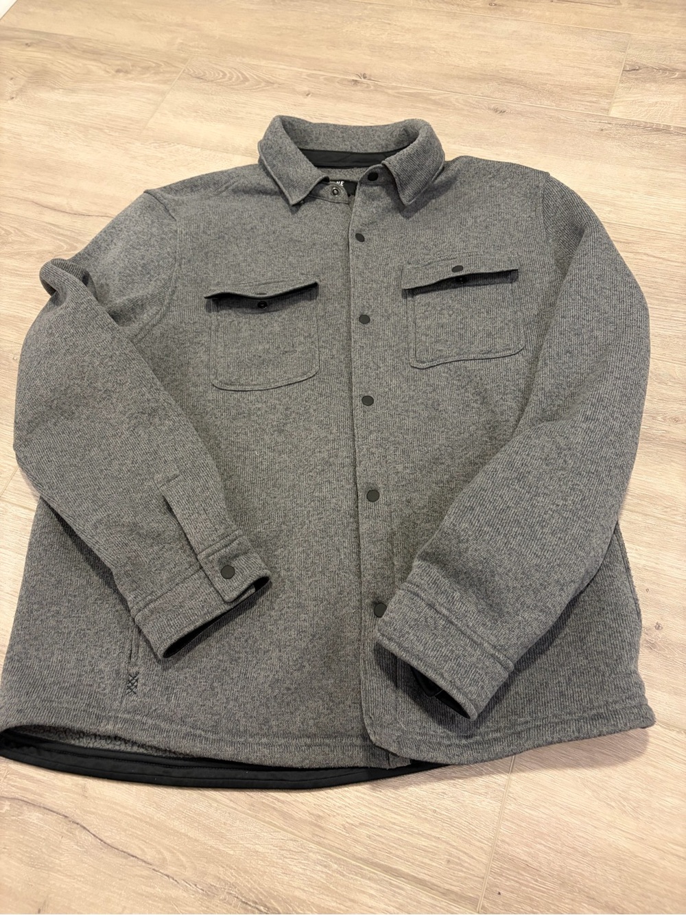 RHONE Men's Gray Snap-Front Shirt Jacket